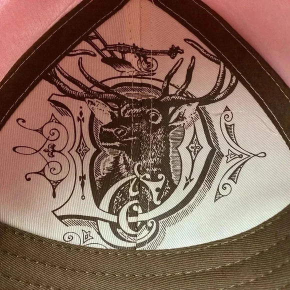JOHN DEERE SNAPBACK HAT  ONE SIZE PINK WITH CORK FRONT JOHN DEERE GRAPHIC - Picture 10 of 12